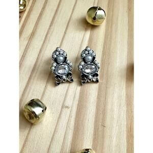 Vintage Figural Pearl Person Earrings, Snow Lady Pearl Studs